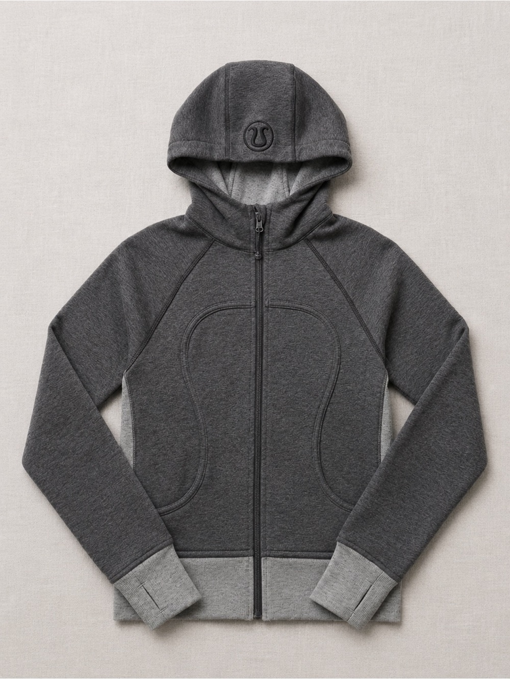 🍋3/75$ Lululemon athletica Scuba Two-Tone Gray Hooded Pullover - Picture 1 of 2